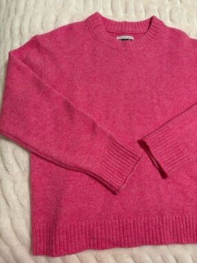 American Eagle Outfitters Bright Pink Crewneck Sweater